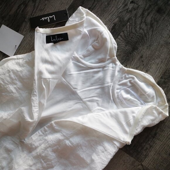 NWT Lulu's White Floral Print Strapless Midi Dress Size Small - Picture 7 of 7